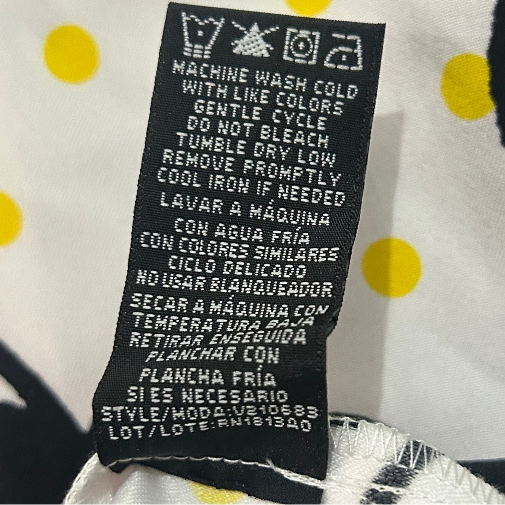 Ronni Nicole Black and White Floral Mini Dress with Yellow Dot Accents (Bin 11) - Picture 11 of 11